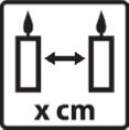Zwischen Kerzen einen Mindestabstand von 10 cm einhalten.