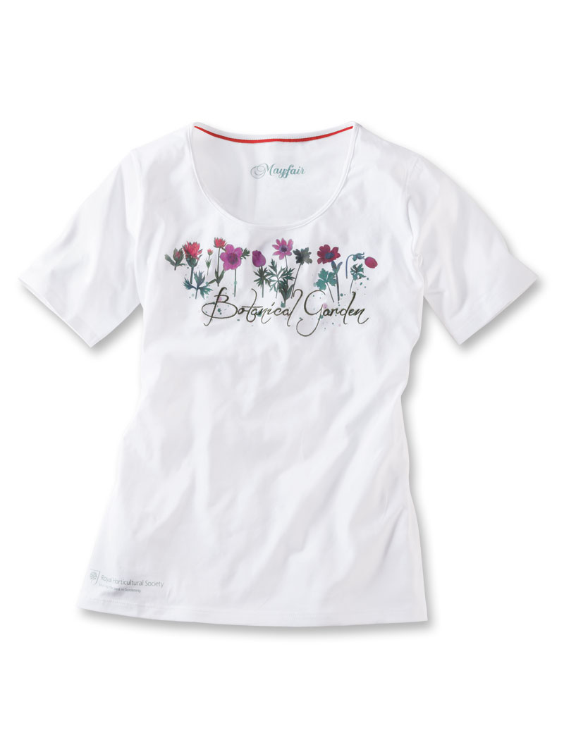 Weißes T-Shirt mit Blumenprint