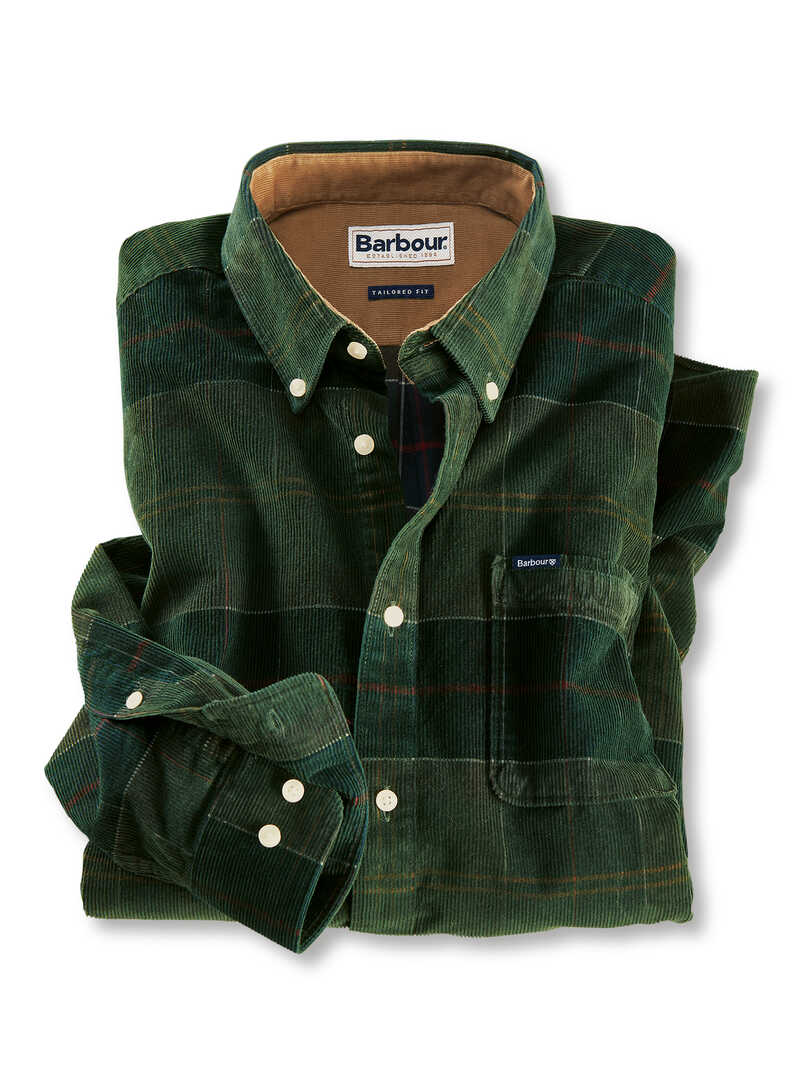 Cordhemd im Barbour Tartan