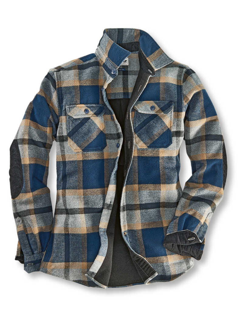 Hemdjacke 'Tartan Grey Marl' aus Doppelgewebe
