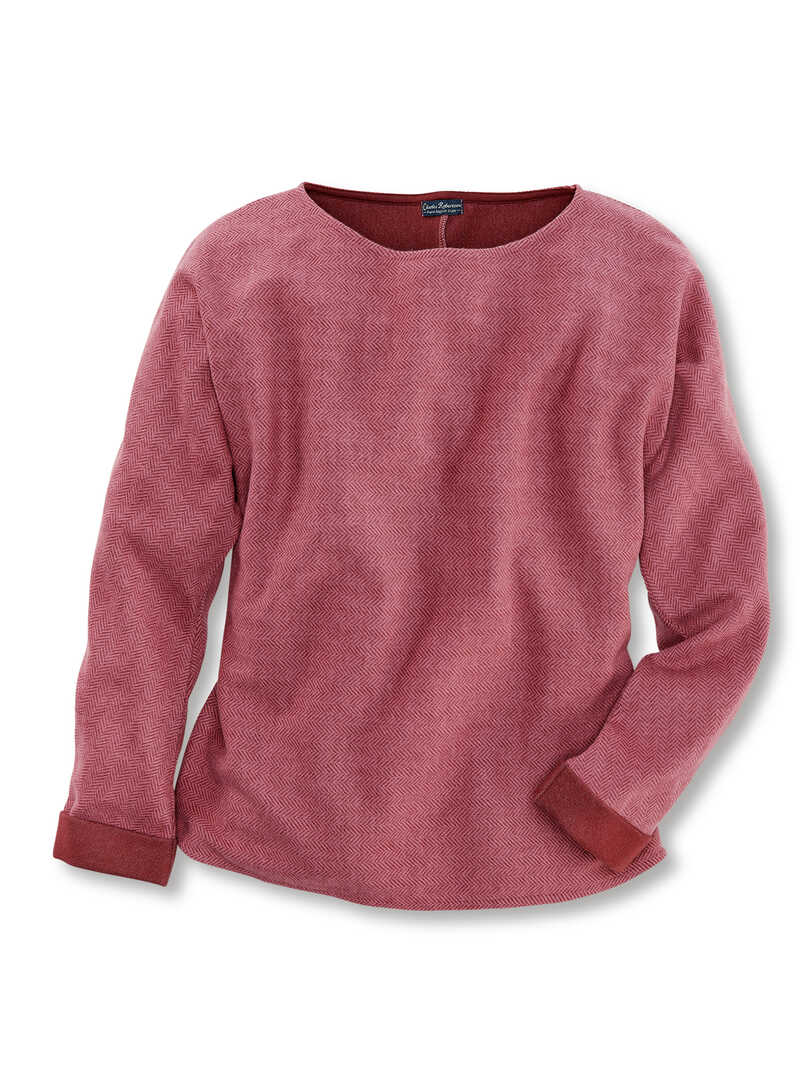 Jerseyshirt 'Sally' mit Fischgrat-Muster fr Damen