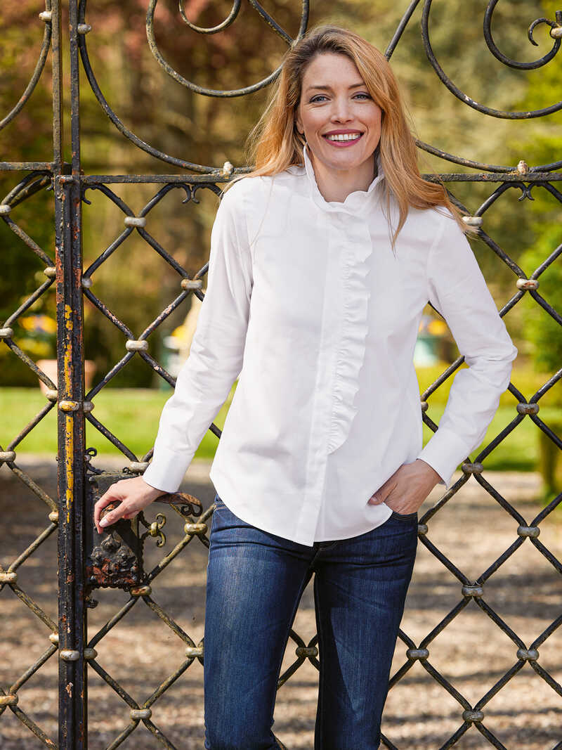 Rschenbluse 'Florence' aus Oxfordgewebe