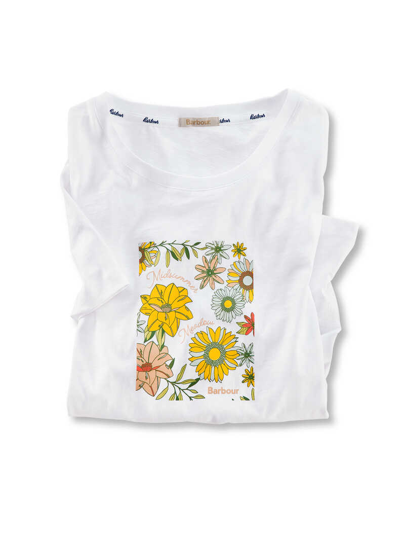 Weies Damen-T-Shirt Midsummer Meadow
