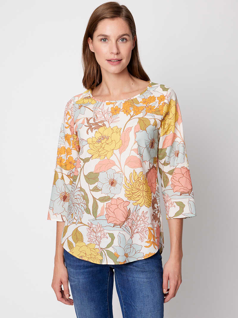 Shirtbluse mit Blumen-Print