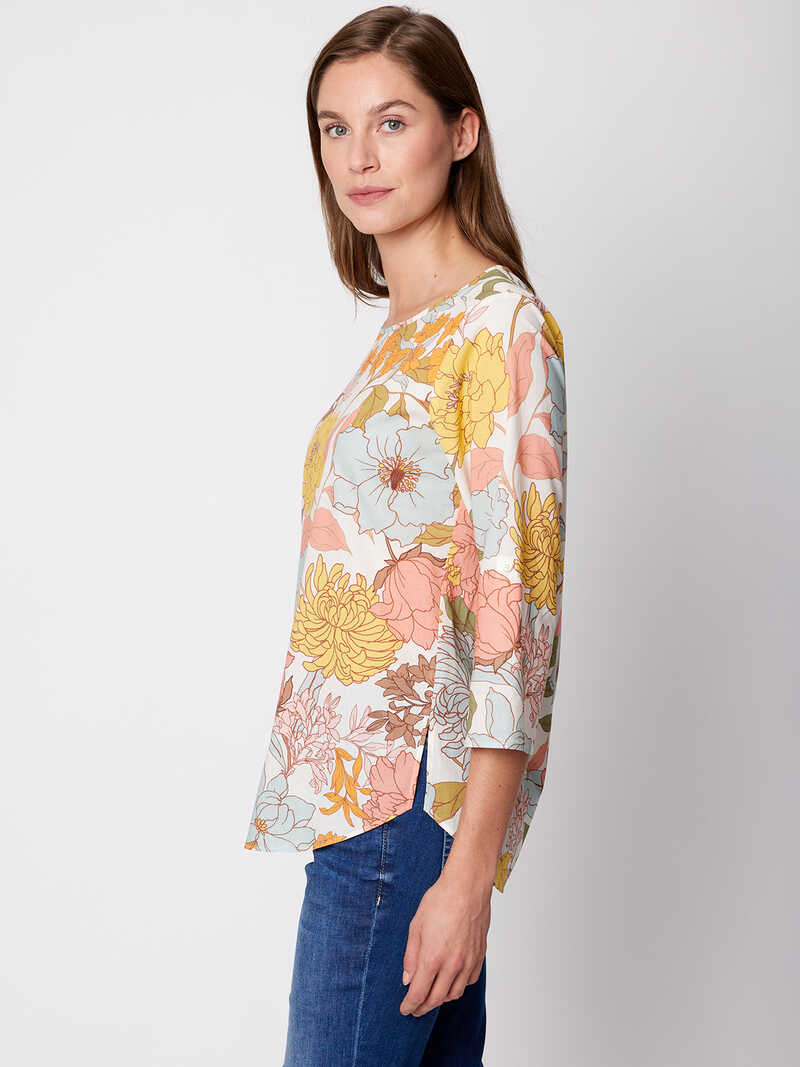 Shirtbluse mit Blumen-Print