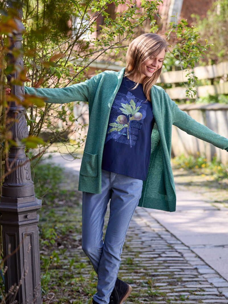 Damen-Longsleeve mit Bontanical-Print