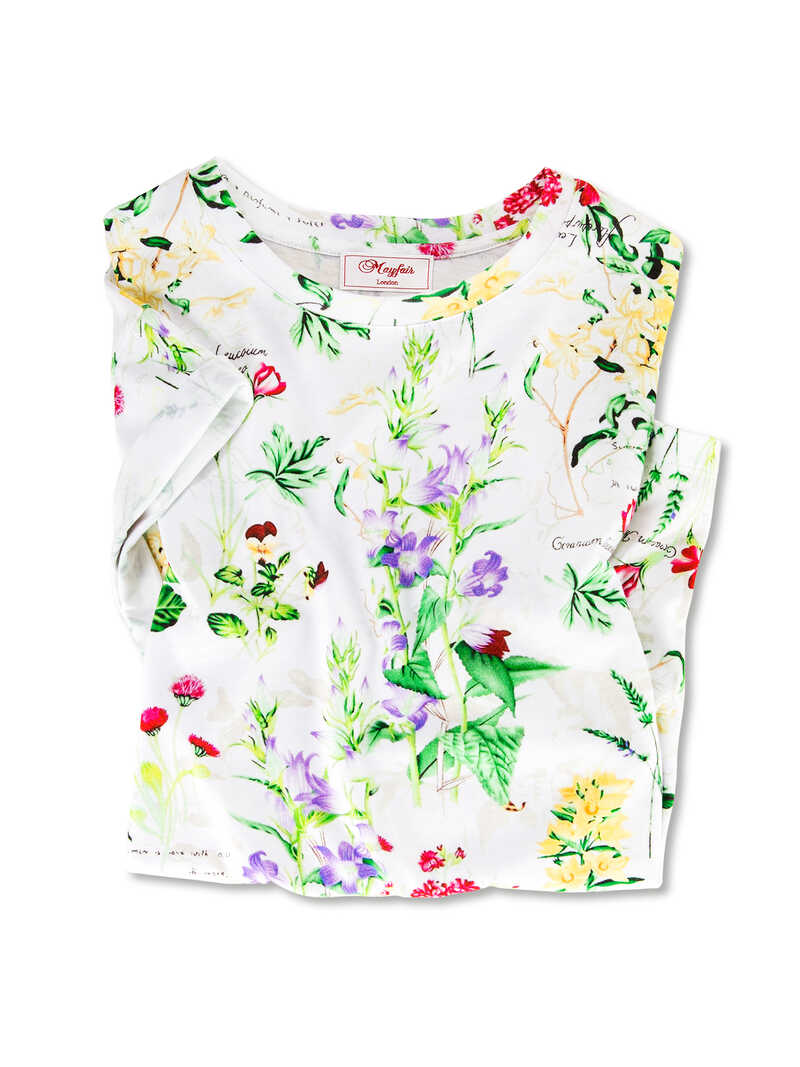 Weies Damen-Shirt mit Blumen-Print