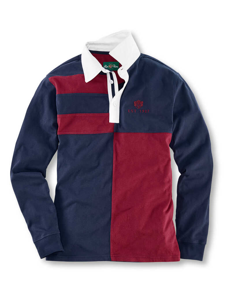 Rugbyshirt mit Wappenstickerei