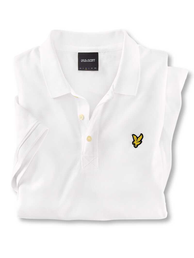 Weies Poloshirt mit Golden Eagle
