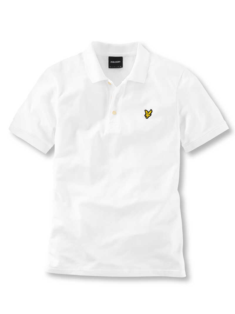 Weies Poloshirt mit Golden Eagle