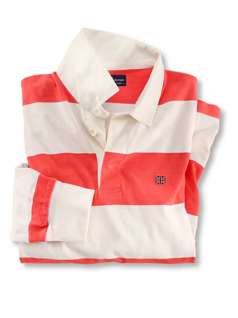 Rugby-Shirt in Rot-Wei