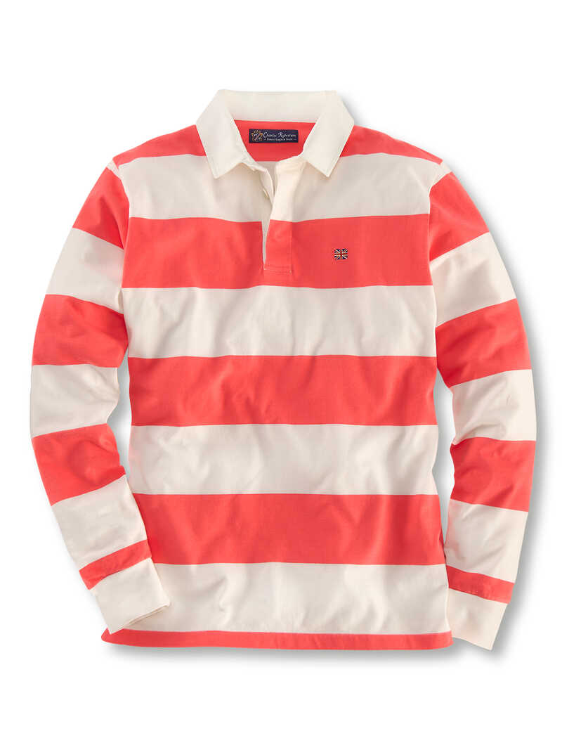 Rugby-Shirt in Rot-Wei