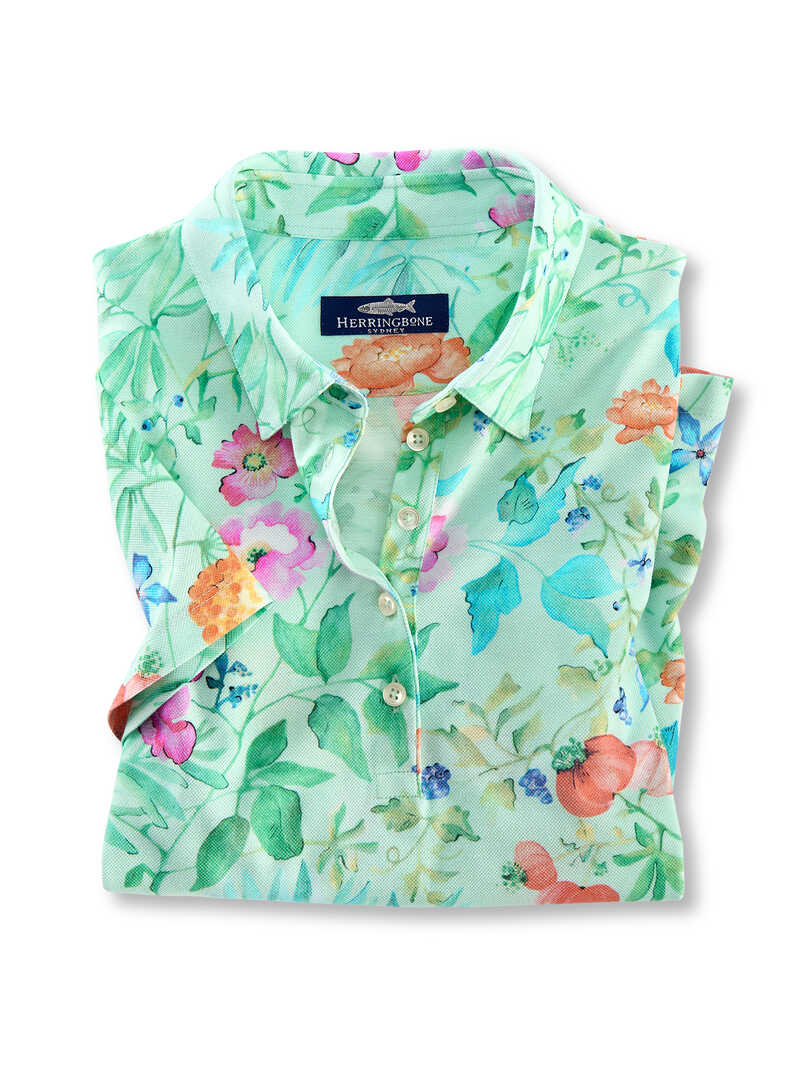 Alternatives Bild 1 zu Blumen-Poloshirt