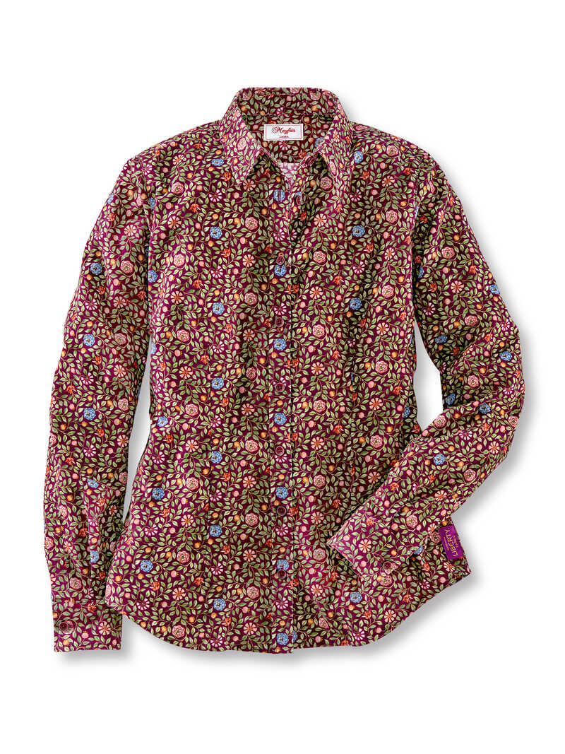 Alternatives Bild 1 zu Rote Blumenbluse Feincord