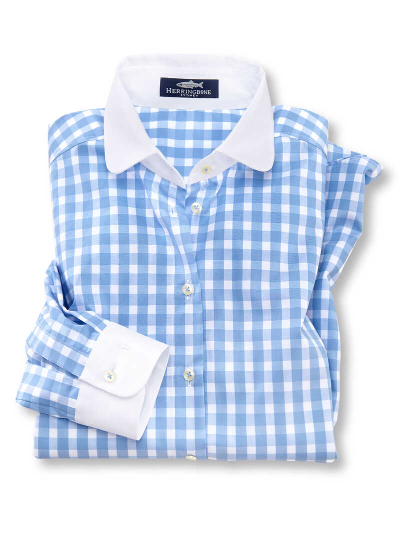 Produktbild zu Vichybluse mit Bubikragen