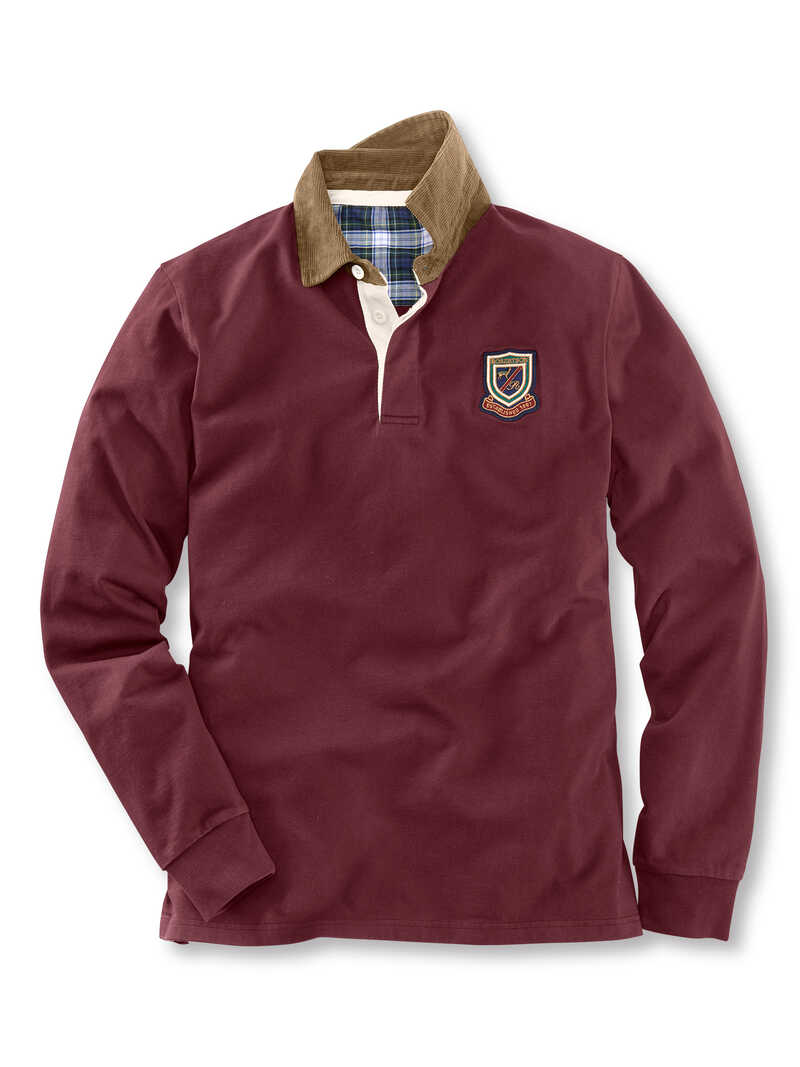 Alternatives Bild 2 zu Rotes Rugbyshirt mit Cordkragen