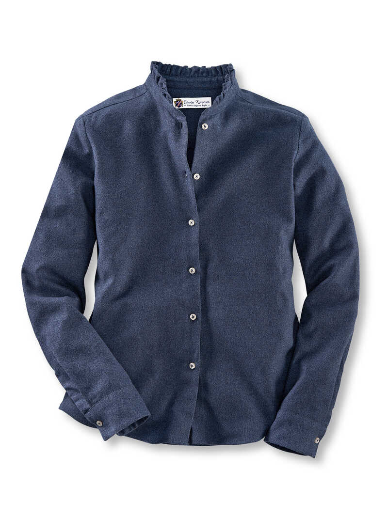 Alternatives Bild 1 zu Flanellbluse mit Rschenkragen