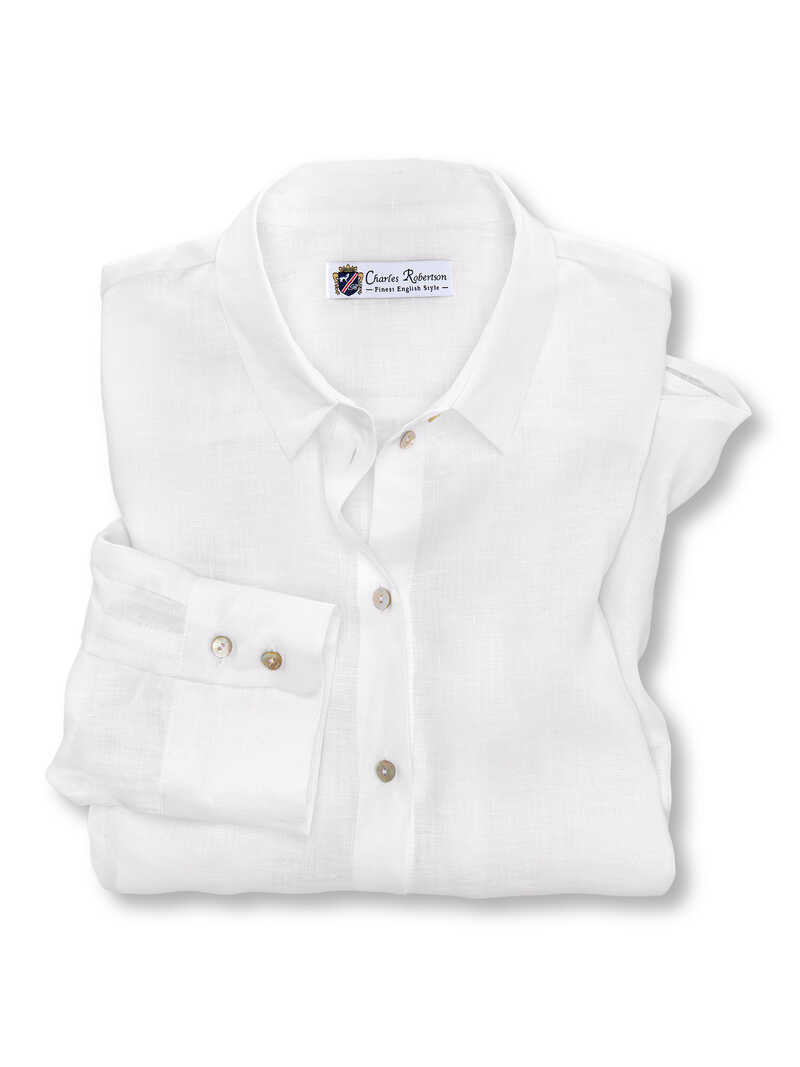 Alternatives Bild 1 zu Wei�e Leinen-Hemdbluse