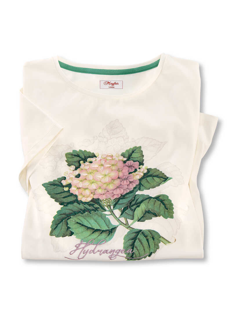 Produktbild zu Wei�es T-Shirt mit Blume