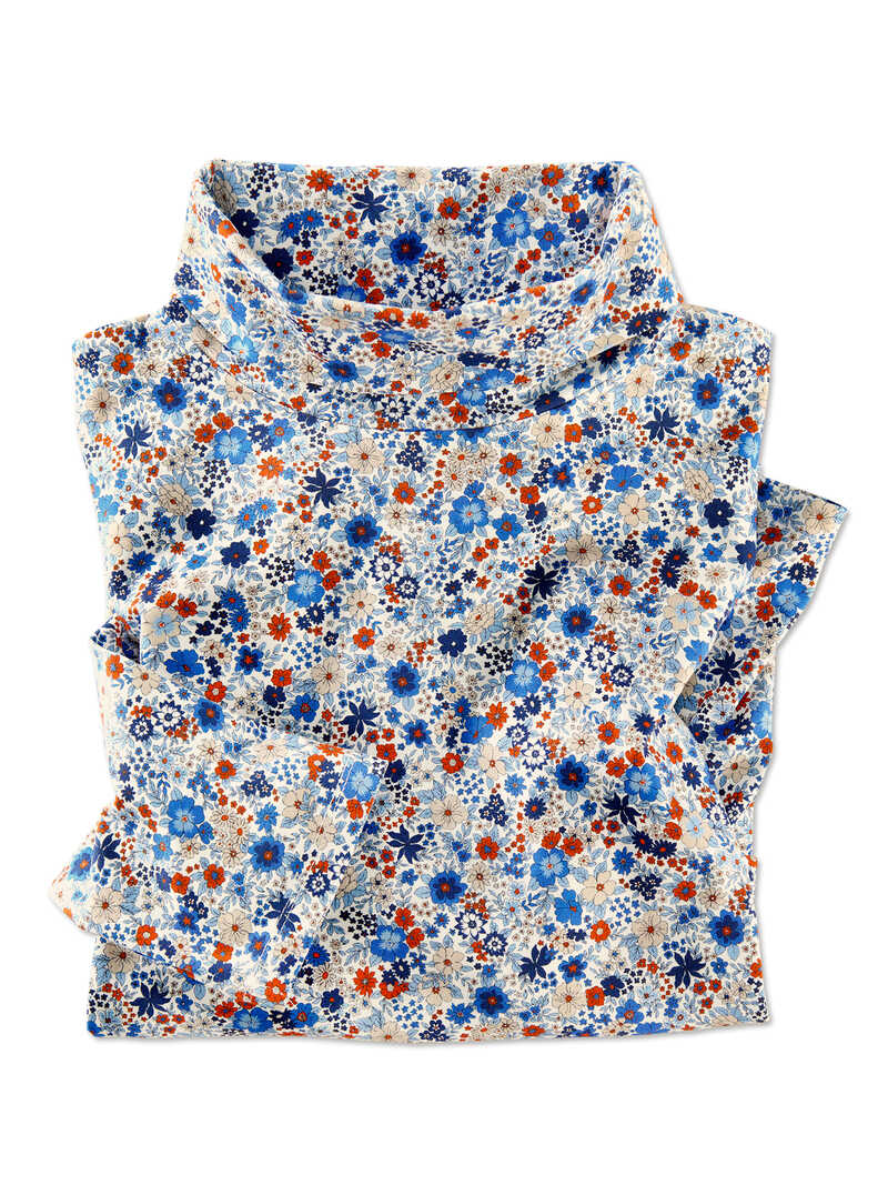 Produktbild zu Jersey-Rollkragenshirt mit Blumen