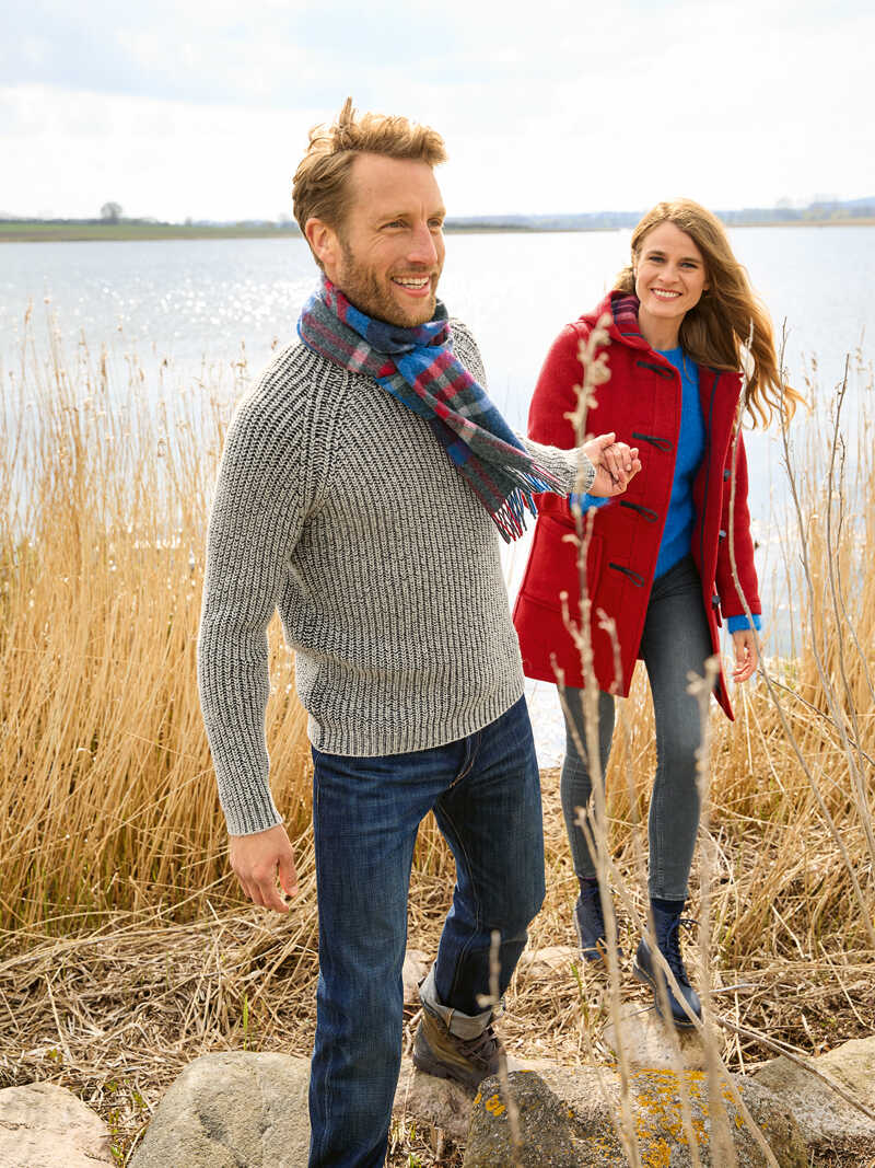 Grauer Wollpullover fr Herren