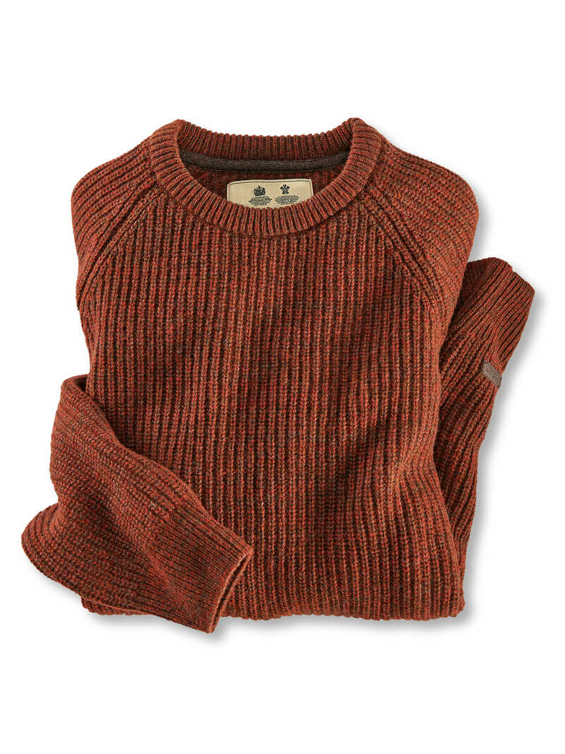 Lambswool-Pullover fr Herren mit Rippenstrick