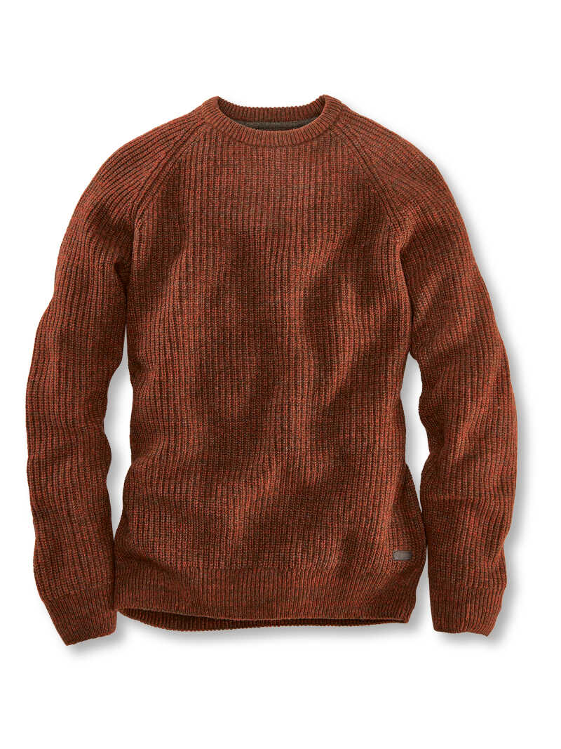 Lambswool-Pullover fr Herren mit Rippenstrick