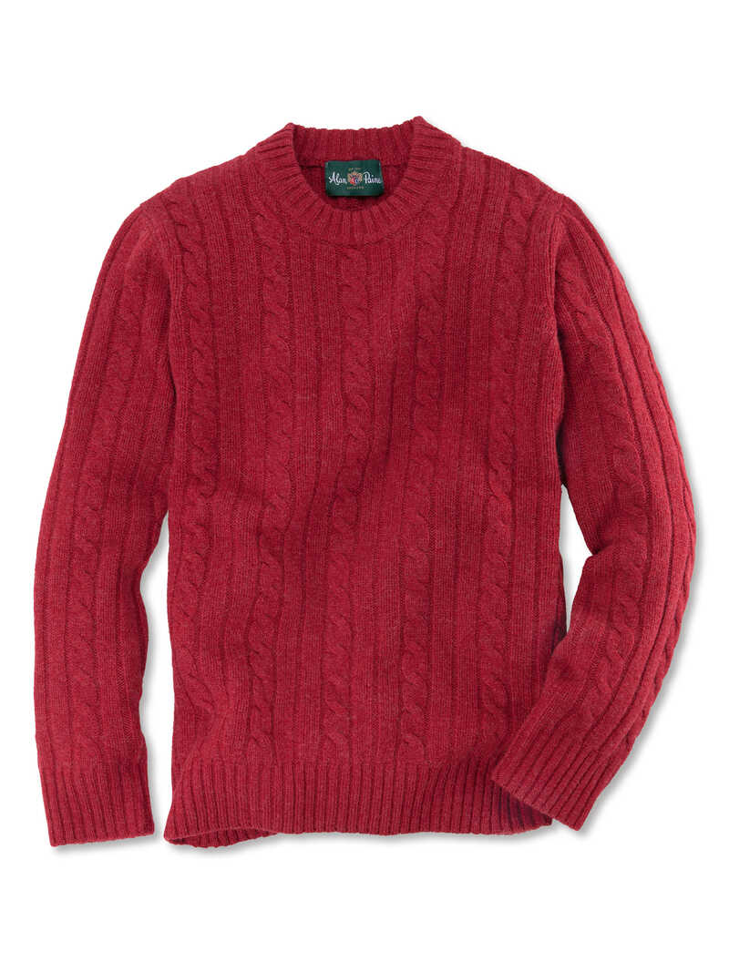 Herrenpullover mit Zopfstrick