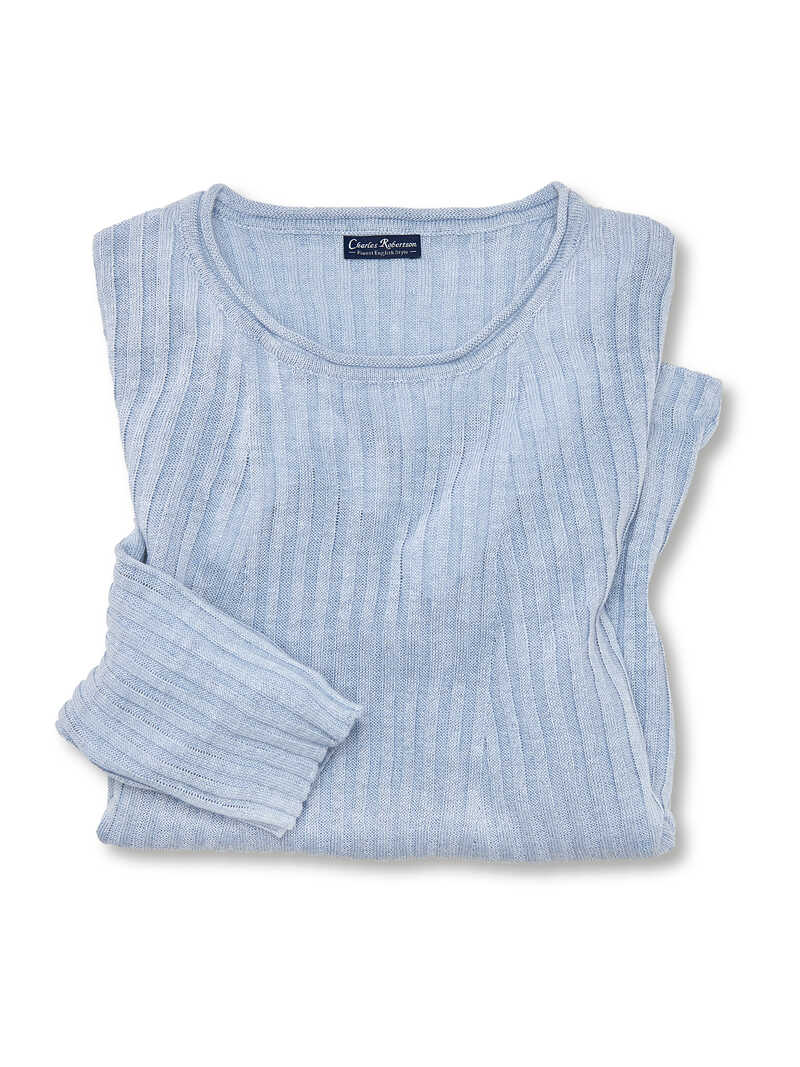 Leinenpullover fr Damen im Rippenstrick