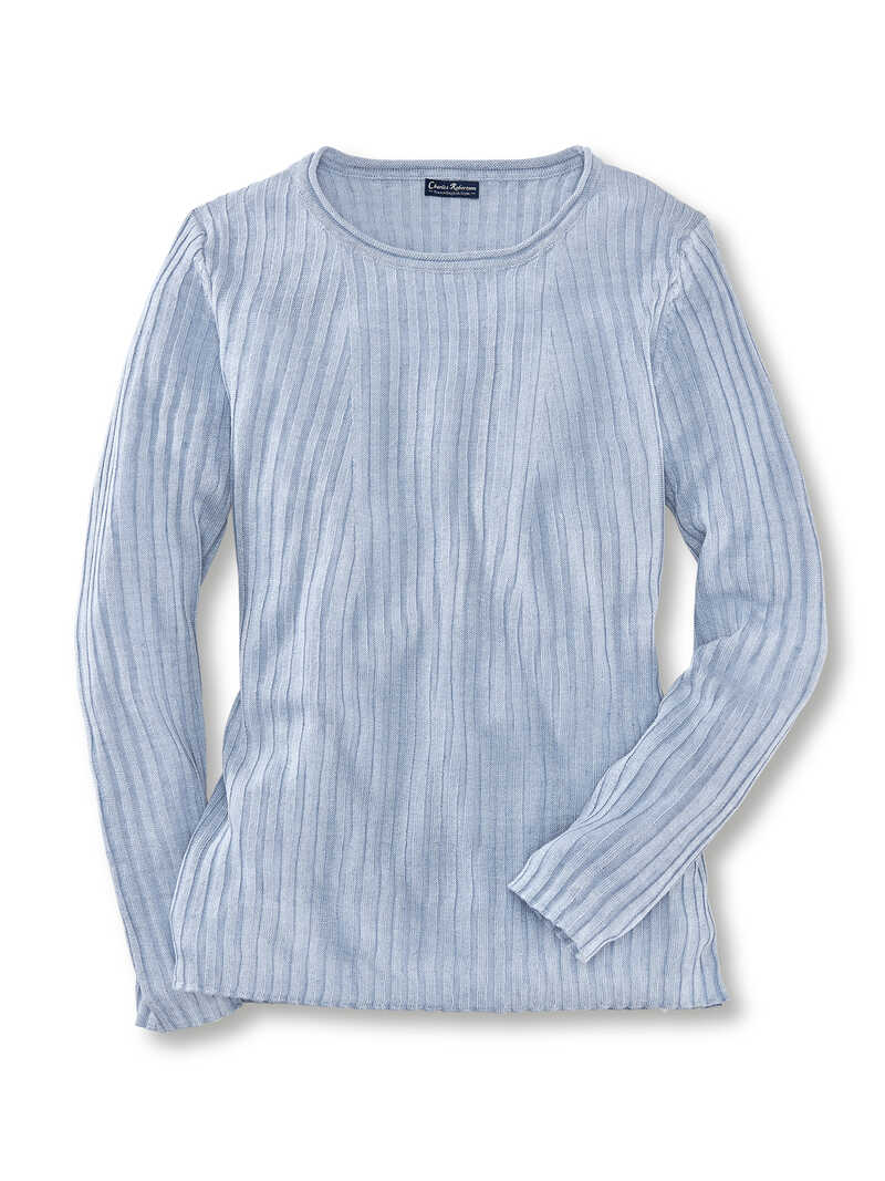 Leinenpullover fr Damen im Rippenstrick