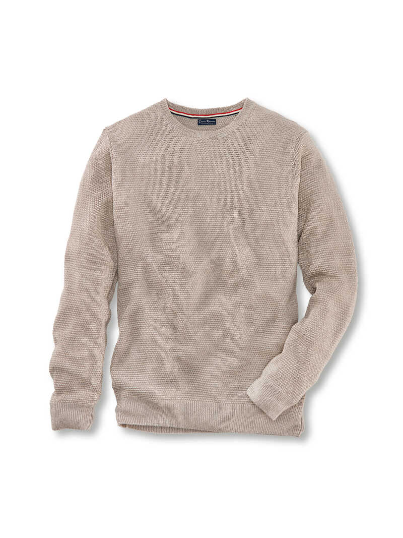 Leinenpullover fr Herren aus Strukturstrick