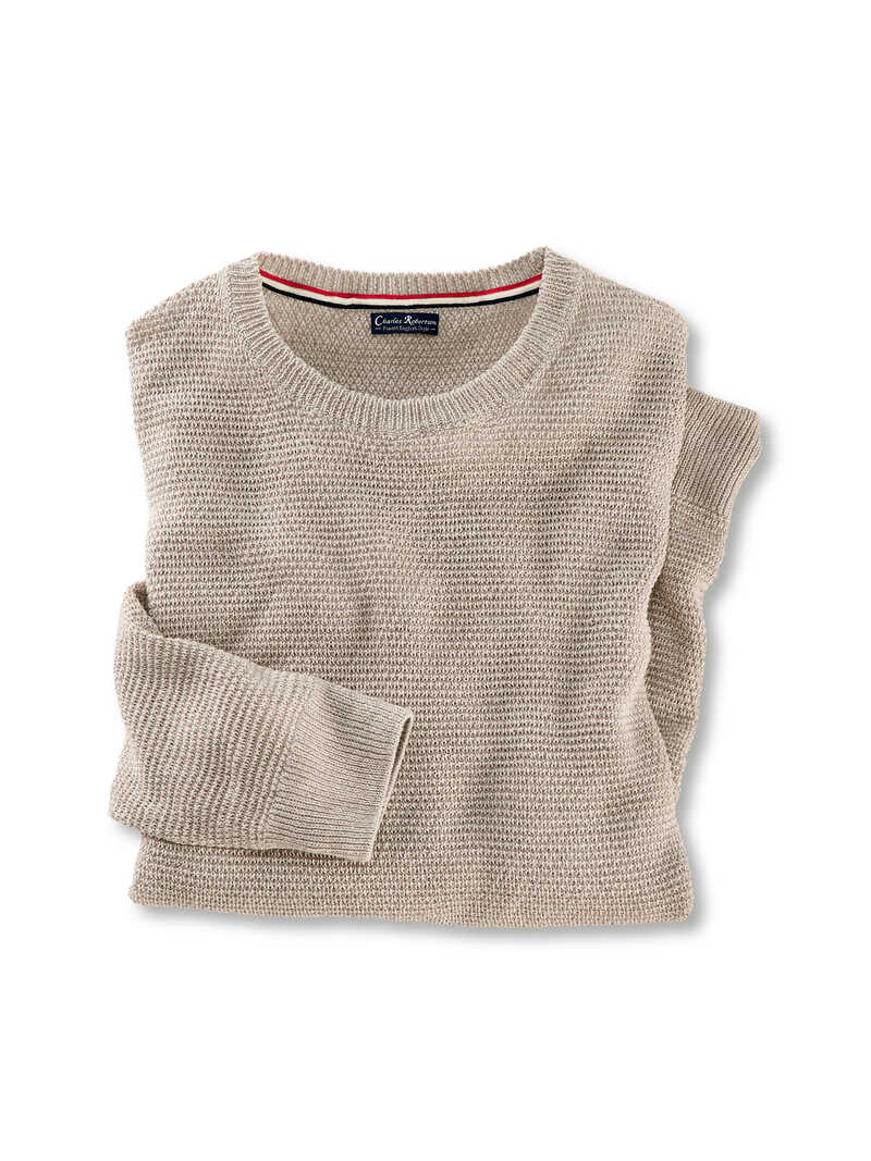 Leinenpullover fr Herren aus Strukturstrick