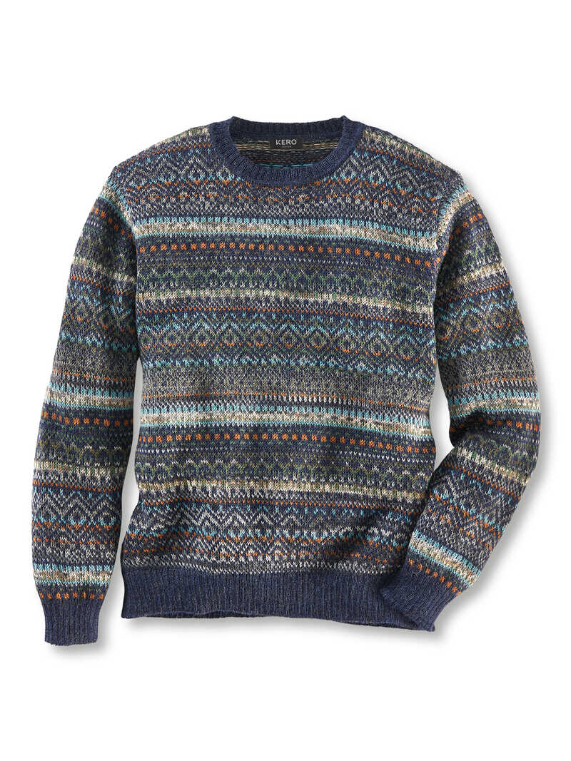 Alpakapullover mit Fair-Isle-Muster