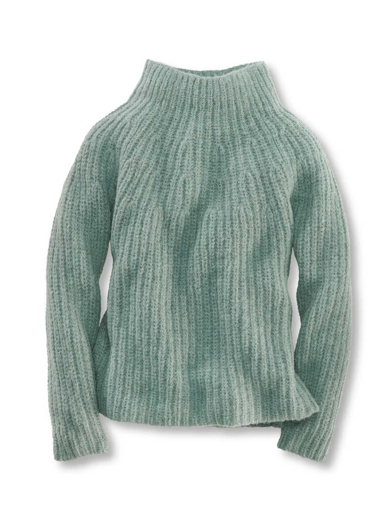 Damen-Strickpullover mit Stehkragen