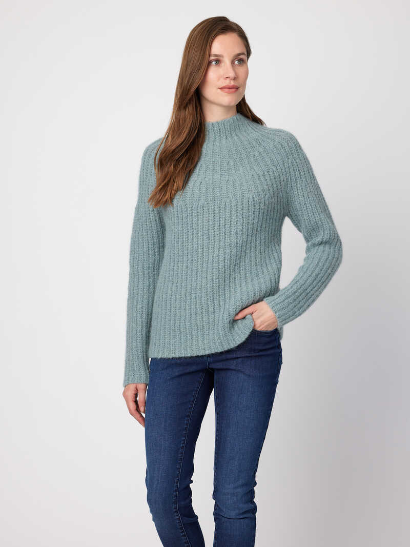 Damen-Strickpullover mit Stehkragen