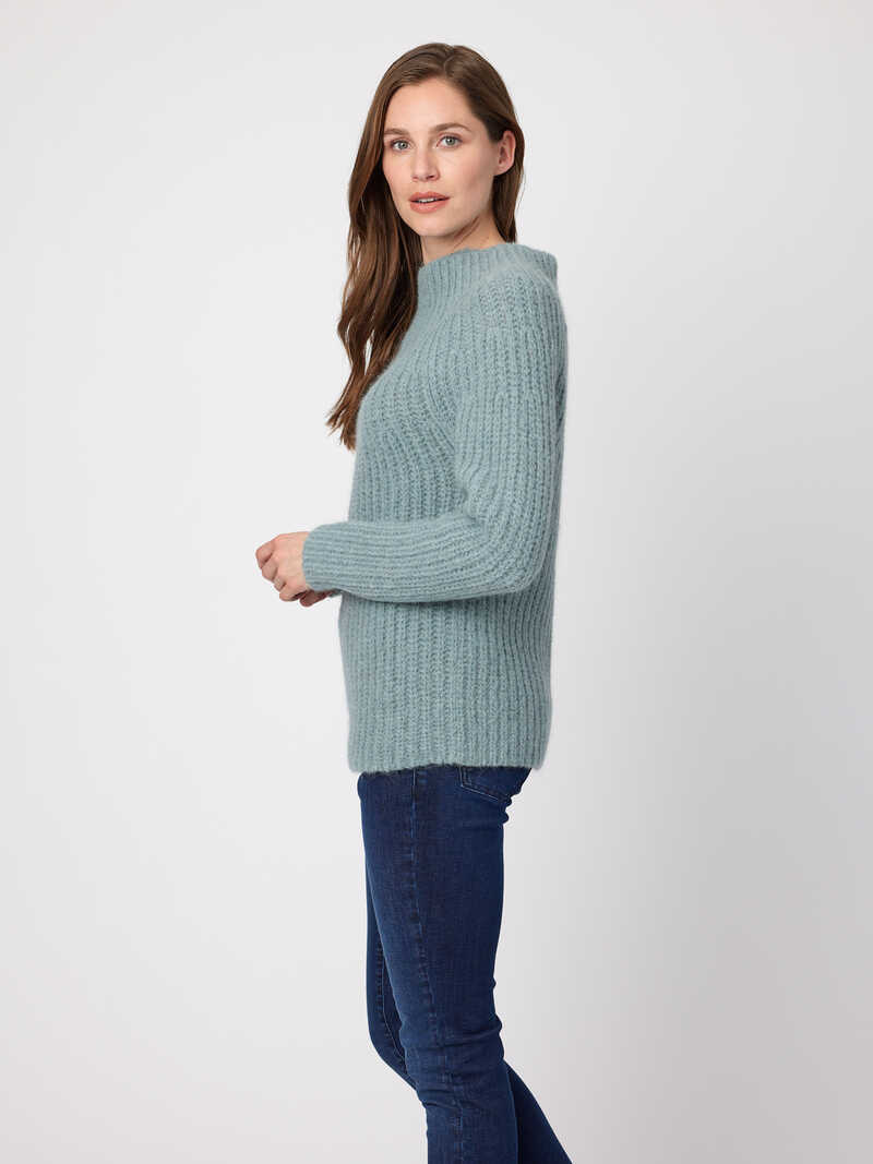 Damen-Strickpullover mit Stehkragen