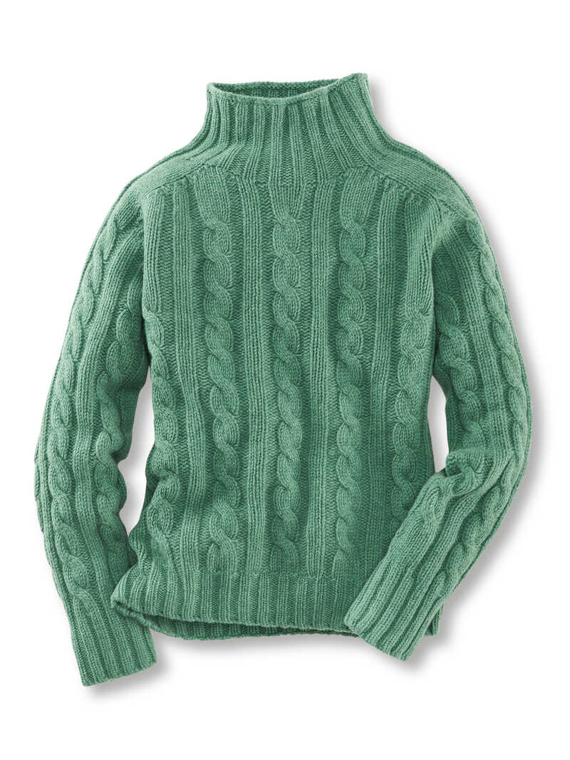 Zopfstrick-Damenpullover aus Lambswool