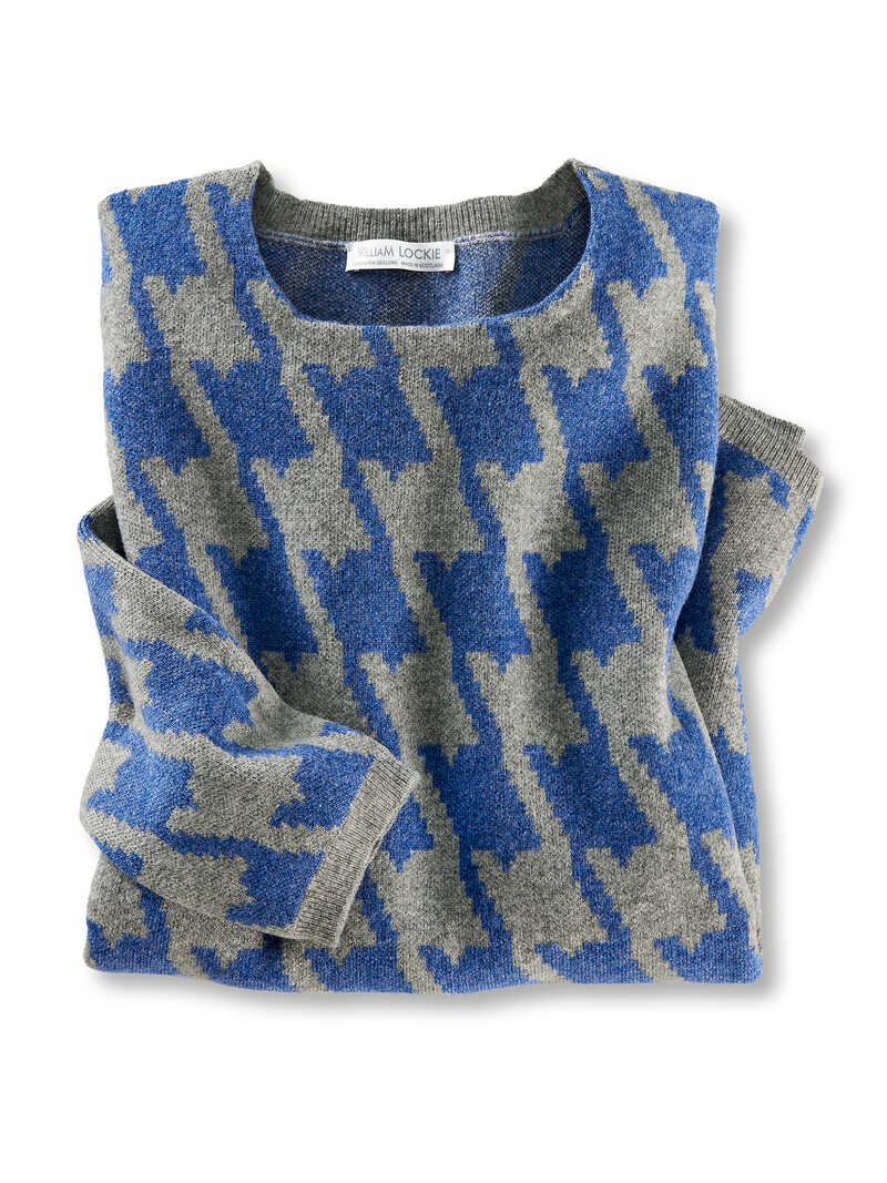 Oversized-Pullover mit Hahnentritt-Muster