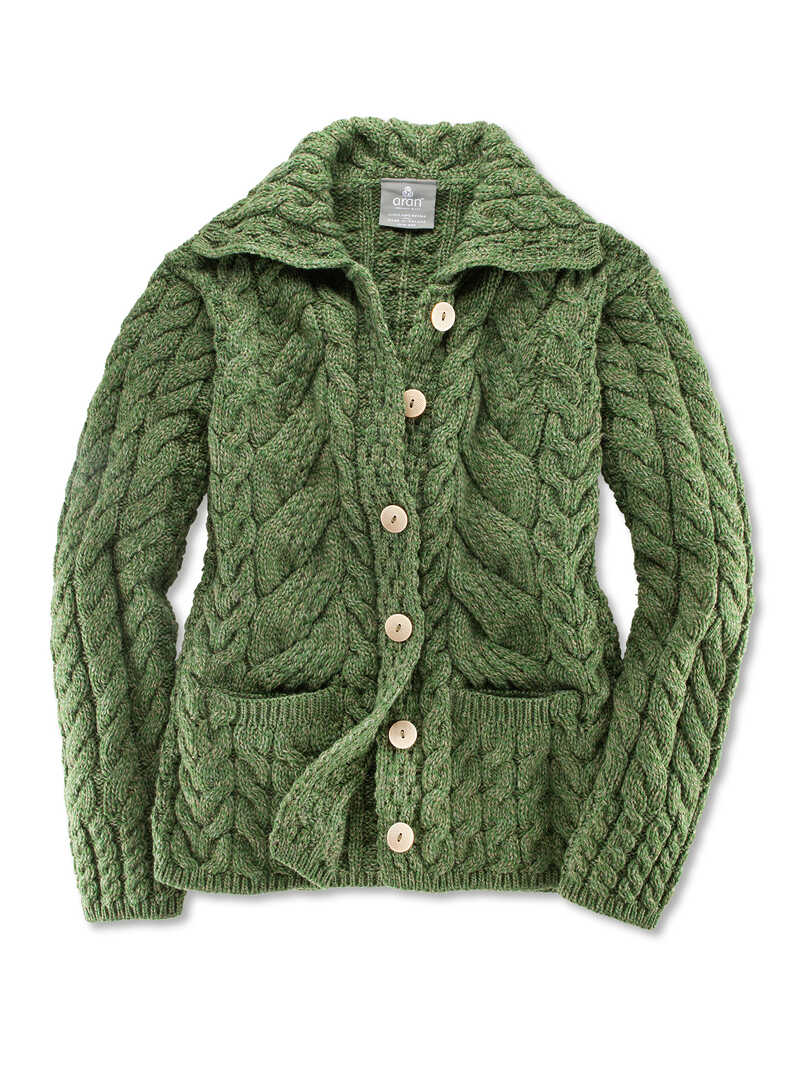 Irische Strickjacke Derrymore in Grn