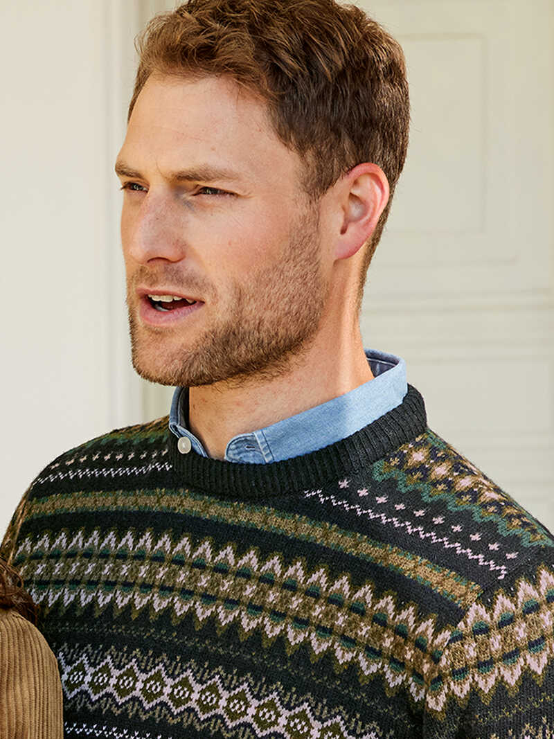 Fair-Isle-Winterpullover fr Herren