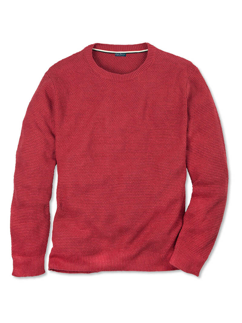 Roter Leinenpullover