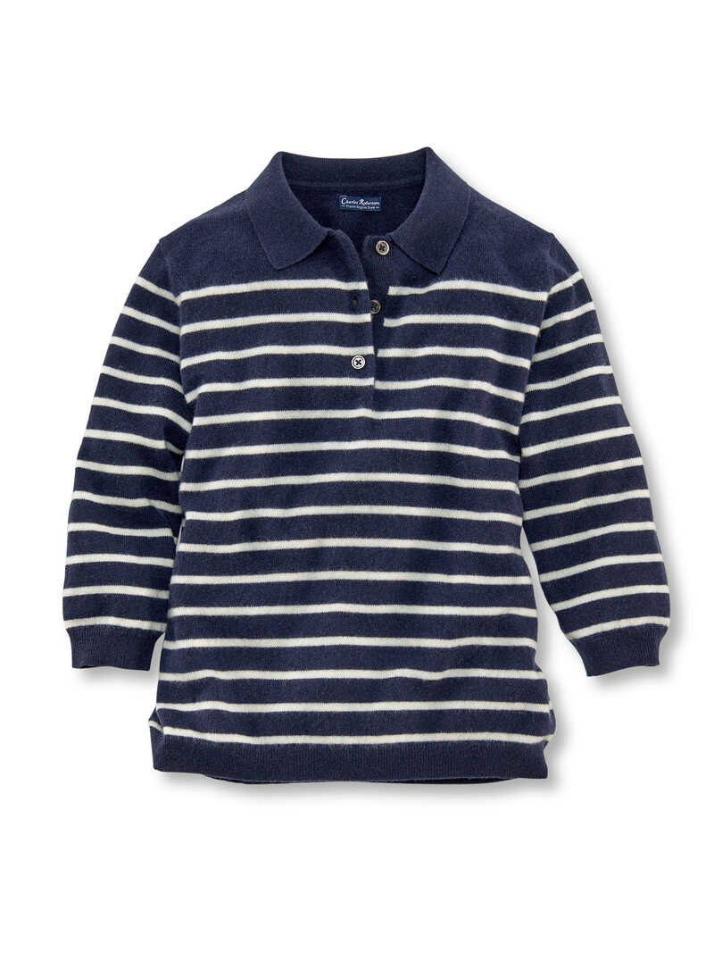 Streifenpullover mit Polokragen