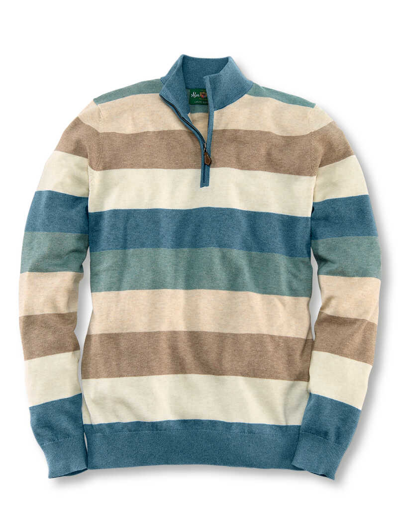Troyer-Pullover mit Blockstreifen Pima Cotton