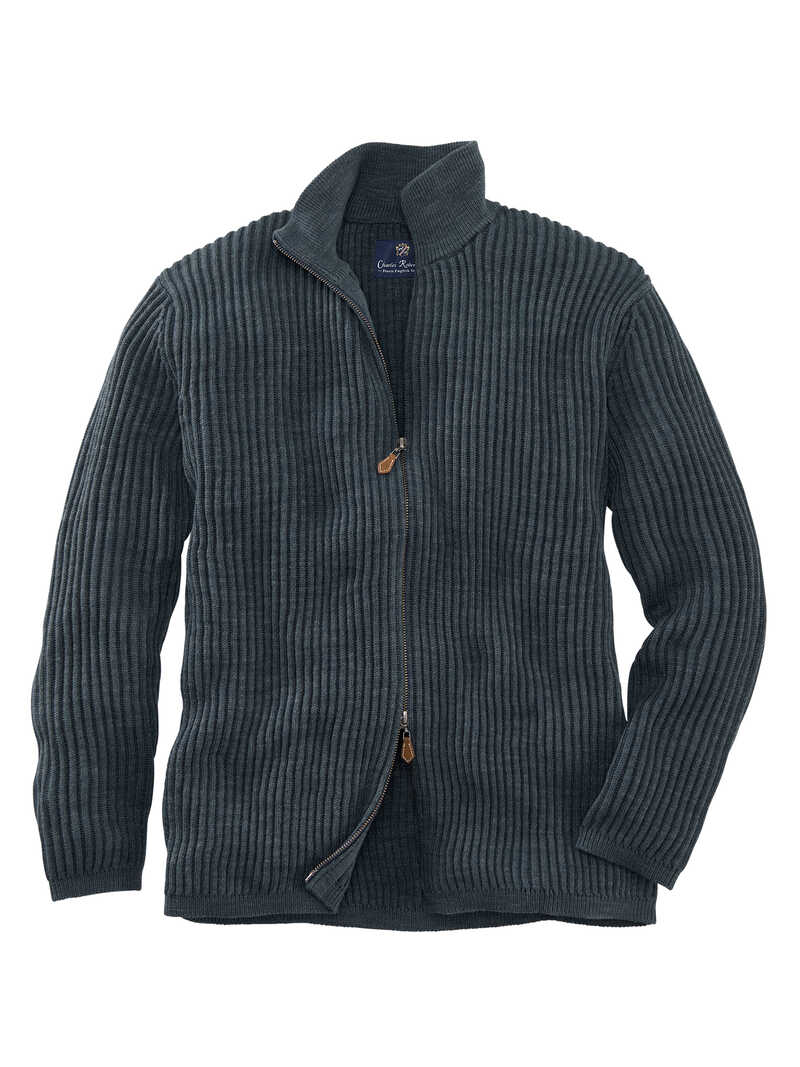 Alternatives Bild 1 zu Grauer Zip-Cardigan