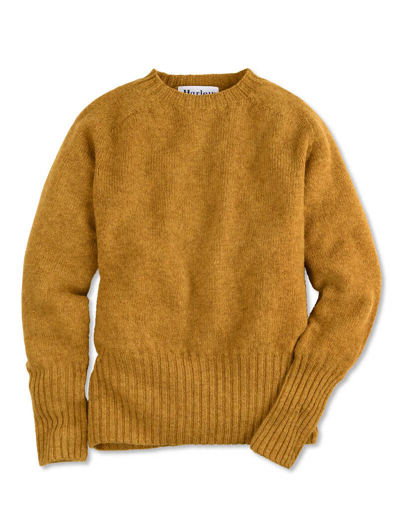 Produktbild zu Gelber Schurwollpullover