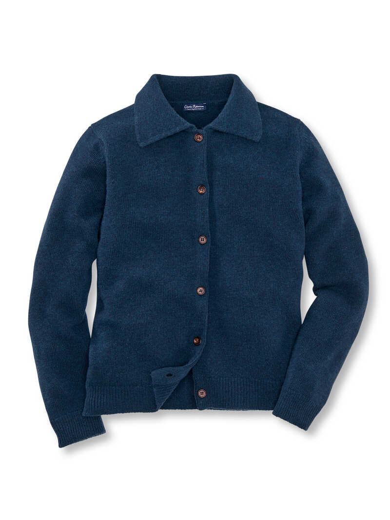 Produktbild zu Strickjacke mit Polokragen