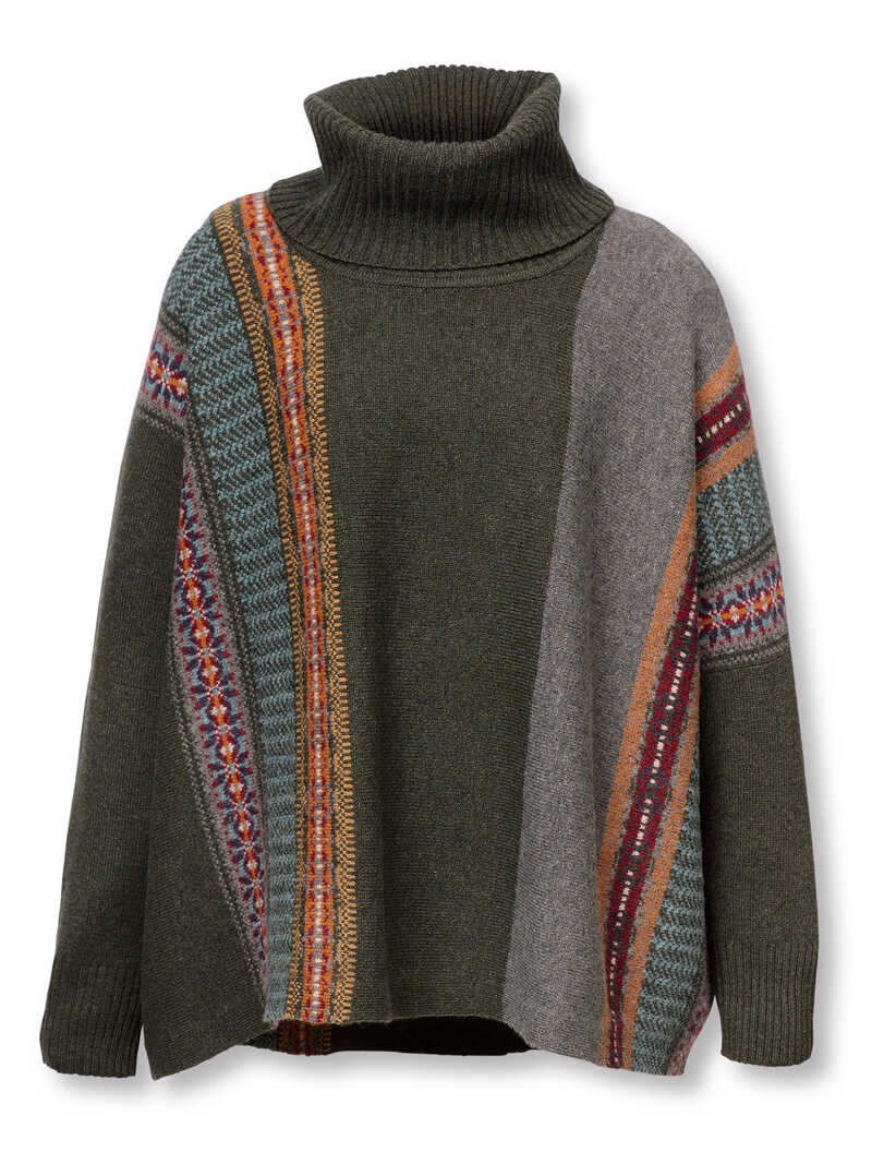 Alternatives Bild 1 zu Poncho-Pullover Fair Isle