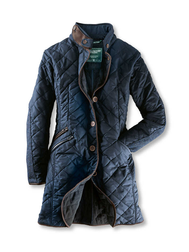 Steppjacke mit Tweedbestzen fr Damen