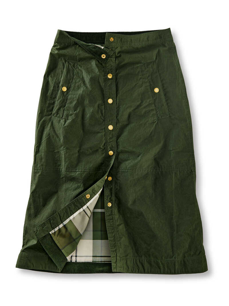 Langer Baumwoll-Rock mit Barbour Tartan