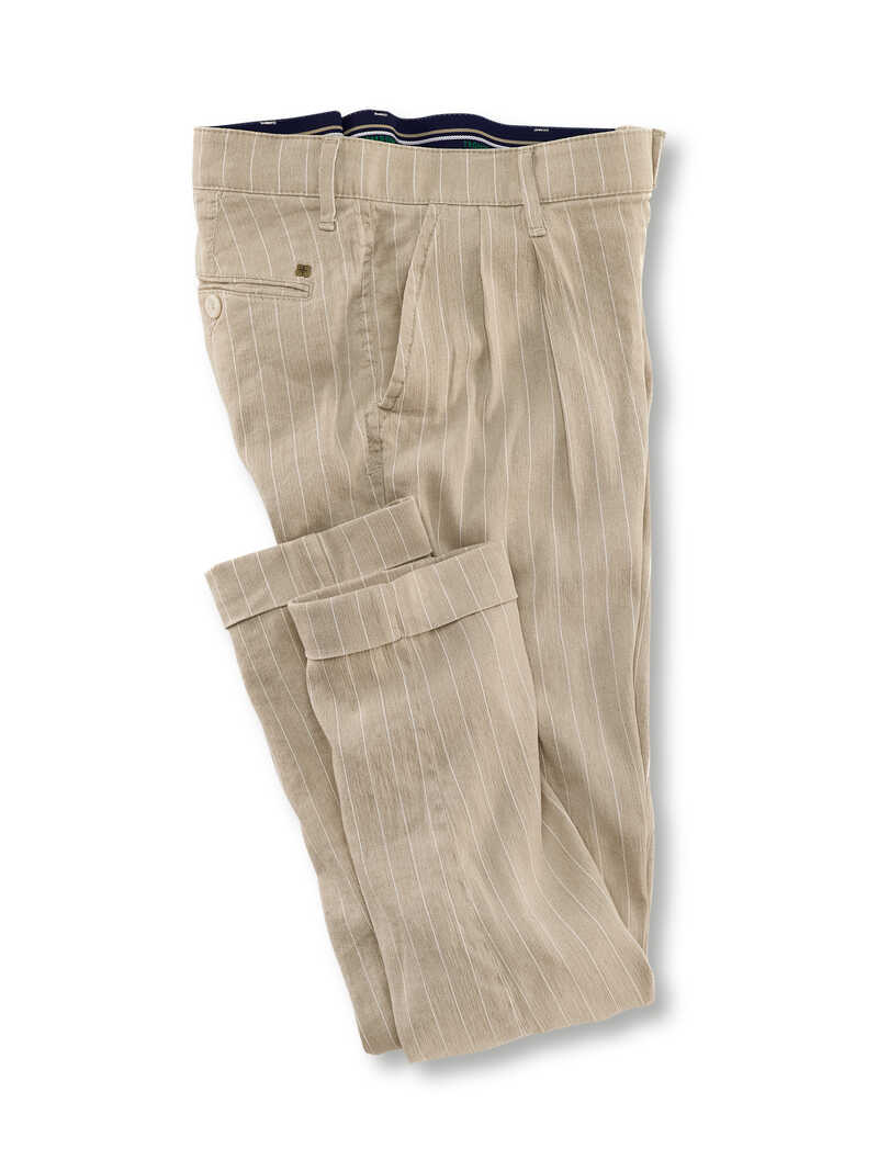 Bundfaltenhose mit Streifen
